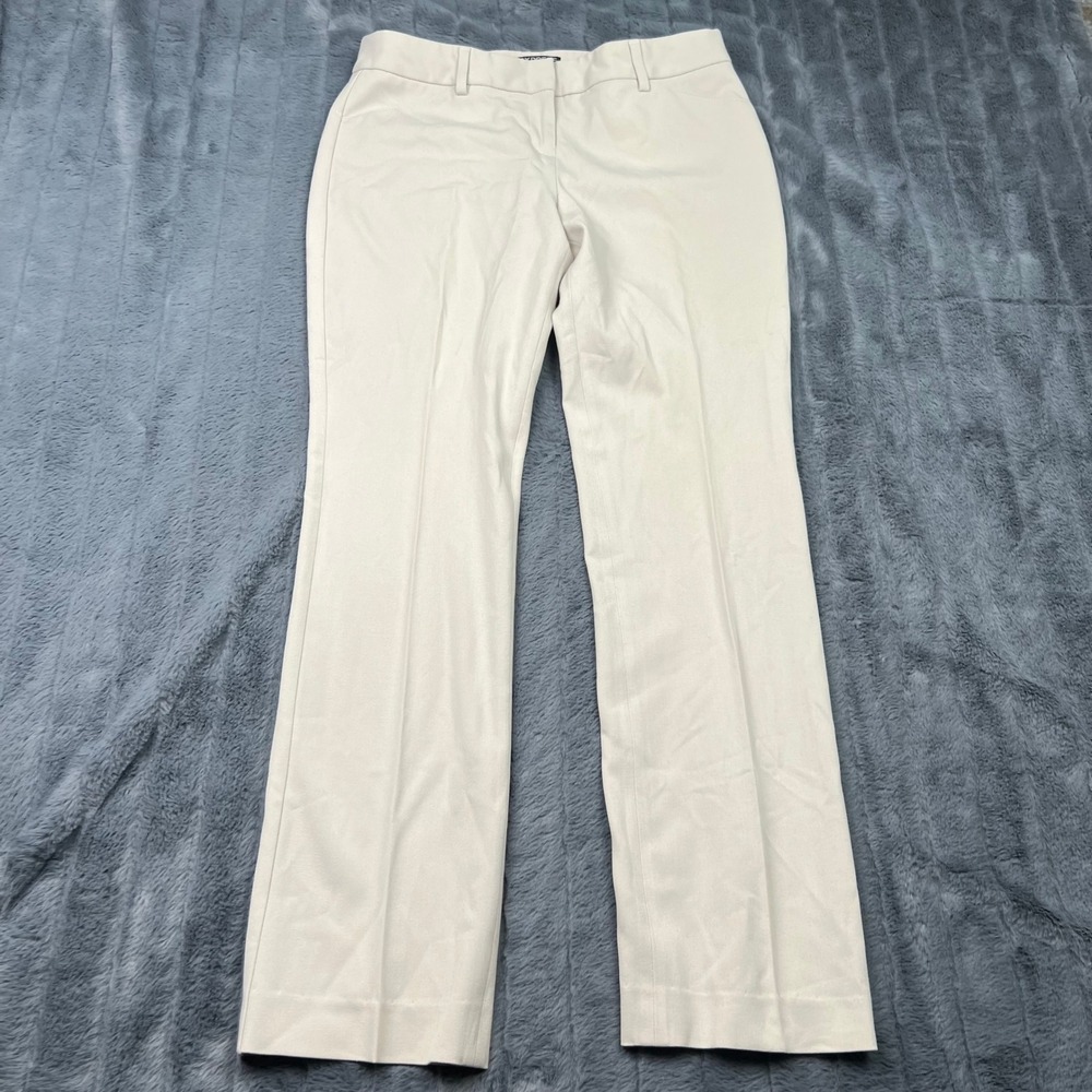 Express Editor Pants Womens 2R Beige Straight Leg Dress Trousers Stretch Office